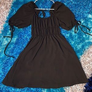 Cute fit and flare big sleeves dress
